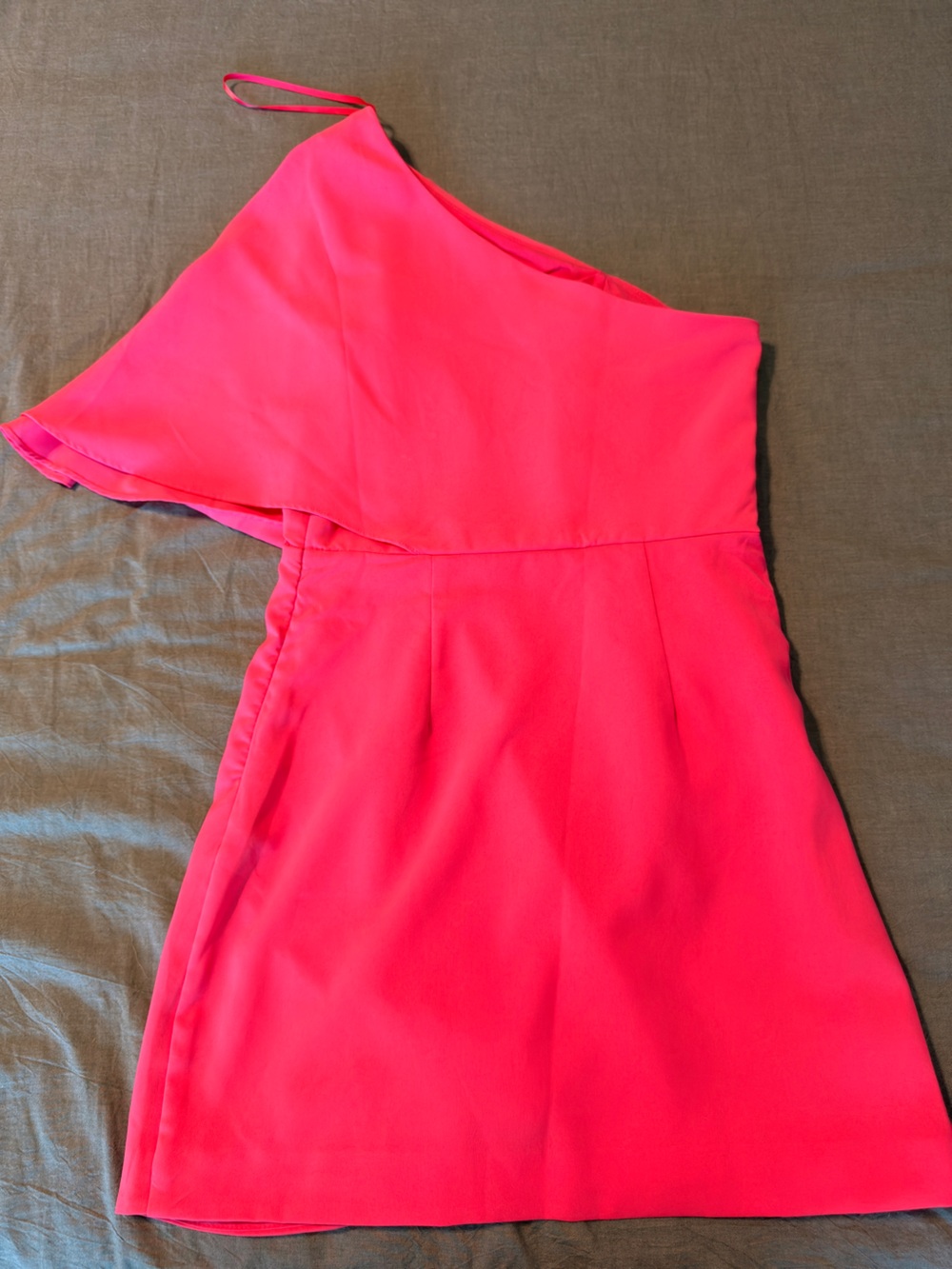 DO+BE Neon Pink One-Shoulder Mini Dress